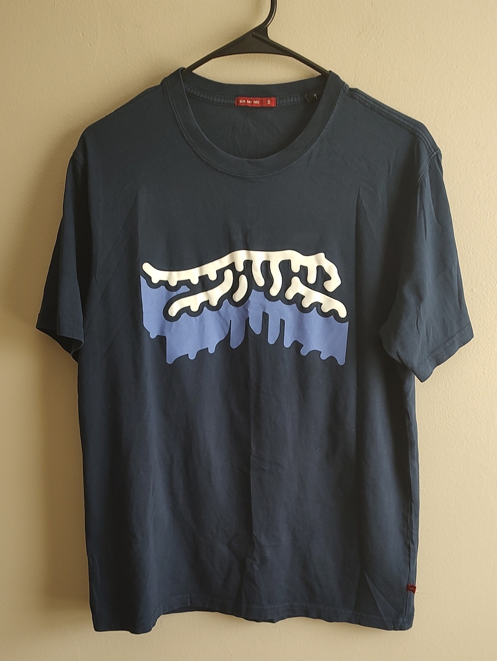 TIGER WOODS Sun Day Red Modern Icon Short Sleeve Blue T-Shirt Men's Size Small